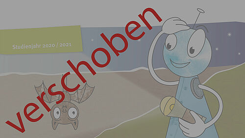 im Bild zu sehen: Maskottchen Kuni, darüber der Schriftzug: "Verschoben"